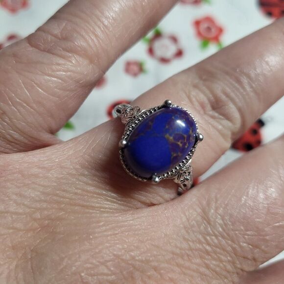 Mojave Purple Turquoise Solitaire Ring - Picture 2 of 8